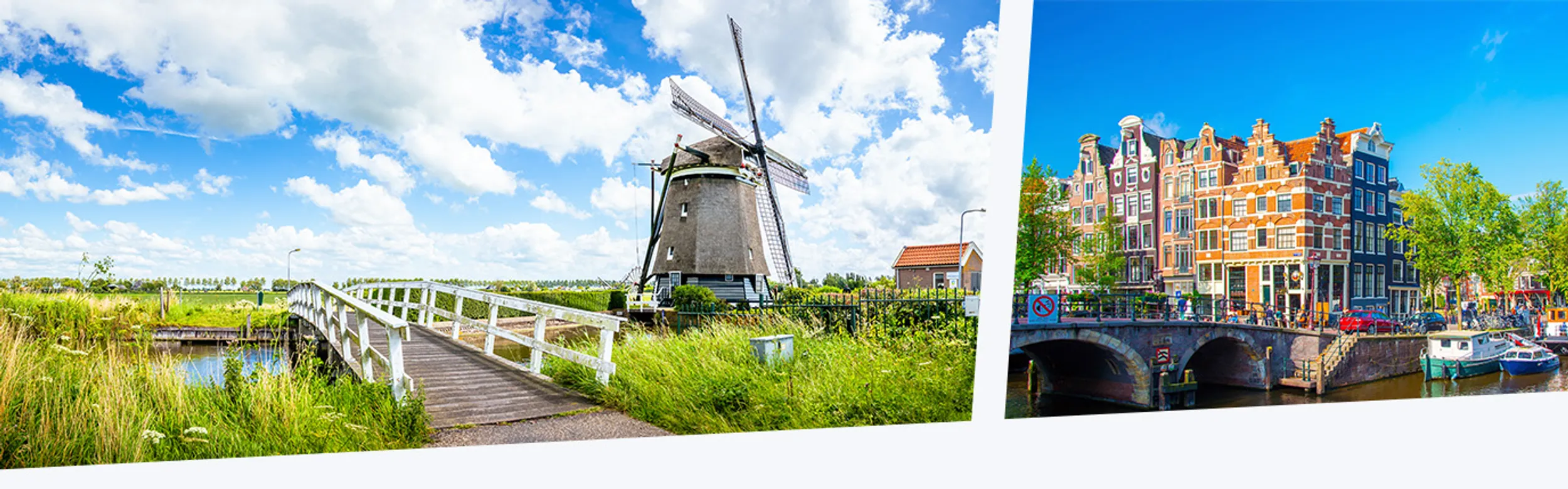 Windmühle in Holland bei Tag und Amsterdam