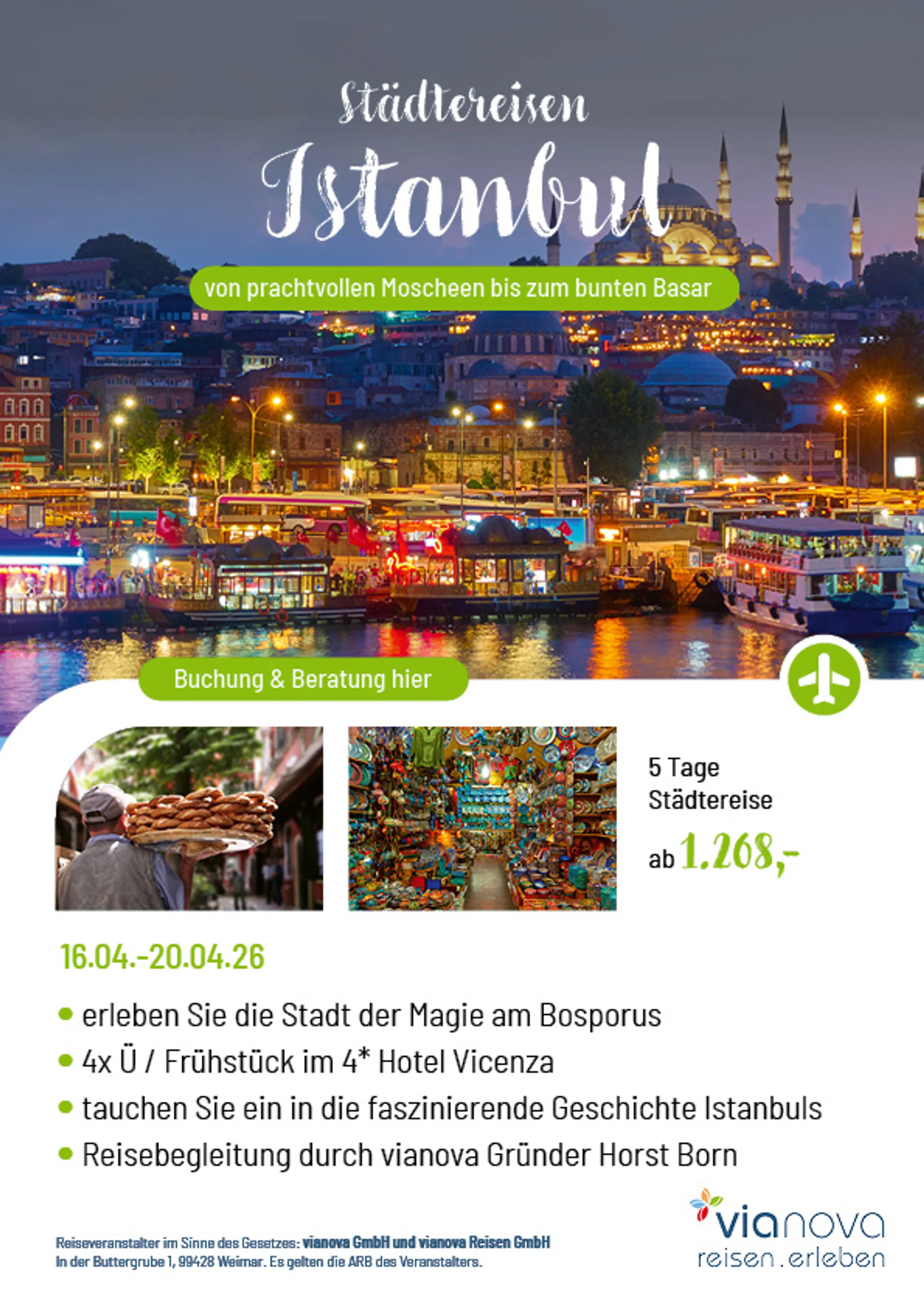 Istanbul bei Nacht Istanbul bei Nacht Flyer Info Reise ab Leipzig