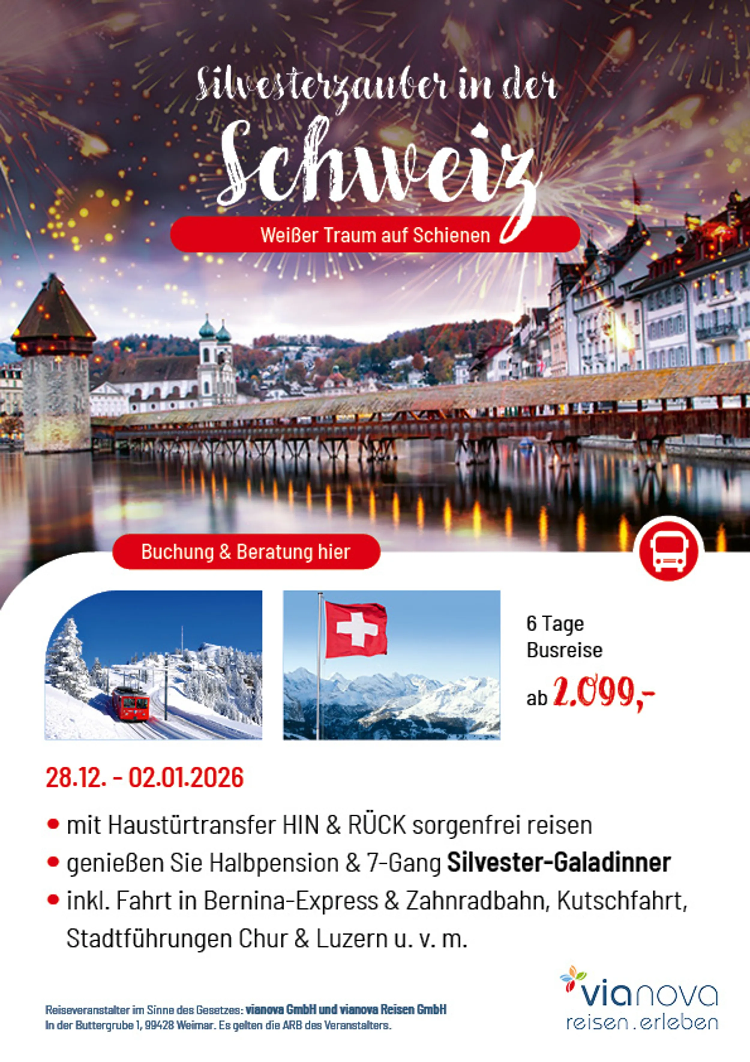 Schweiz Silvester Luzern Feuerwerk Winter
