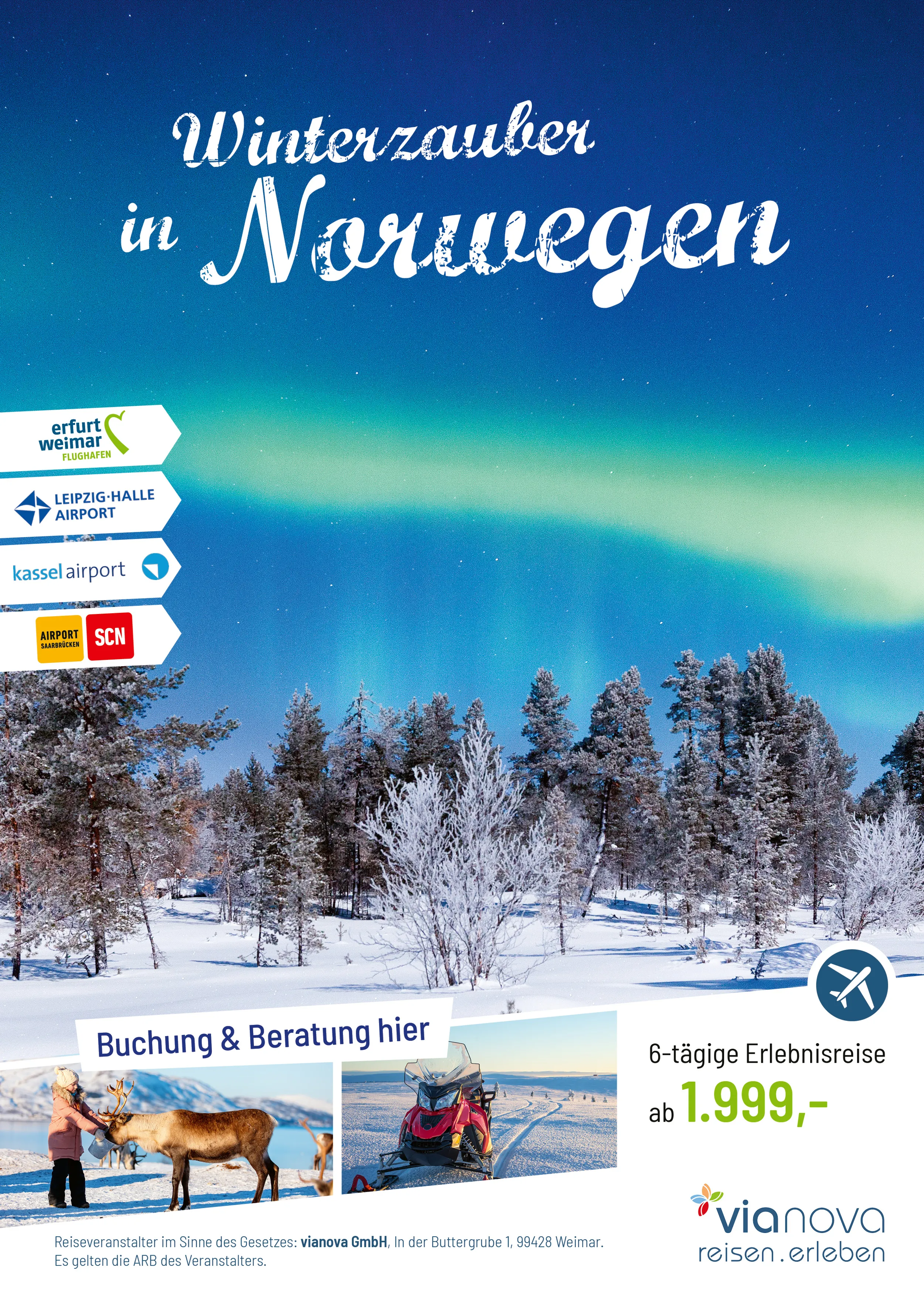 Winterzauber in Norwegen ab ERF, LEJ, KSF, SCN