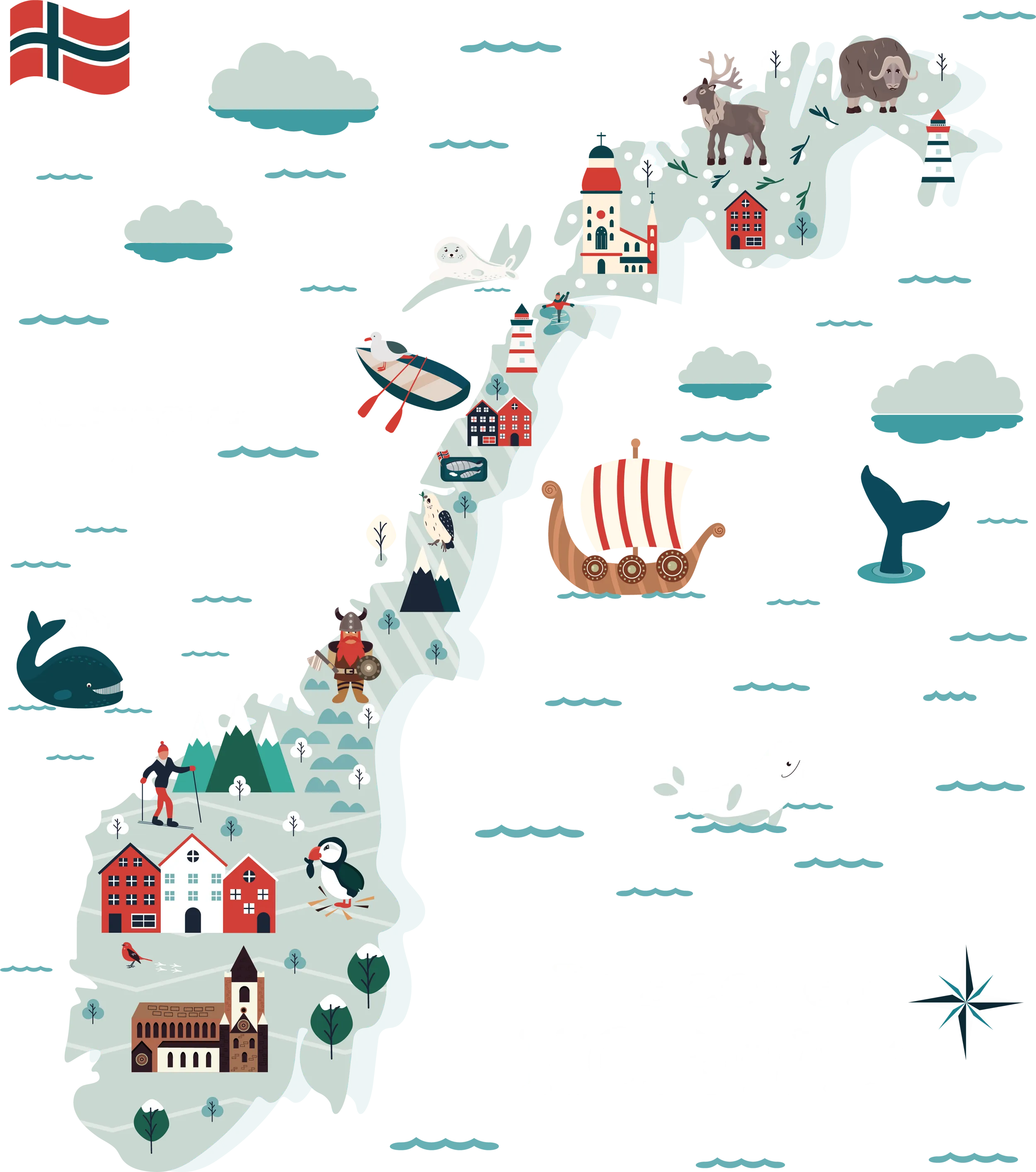 illustrierte Land von Norwegen