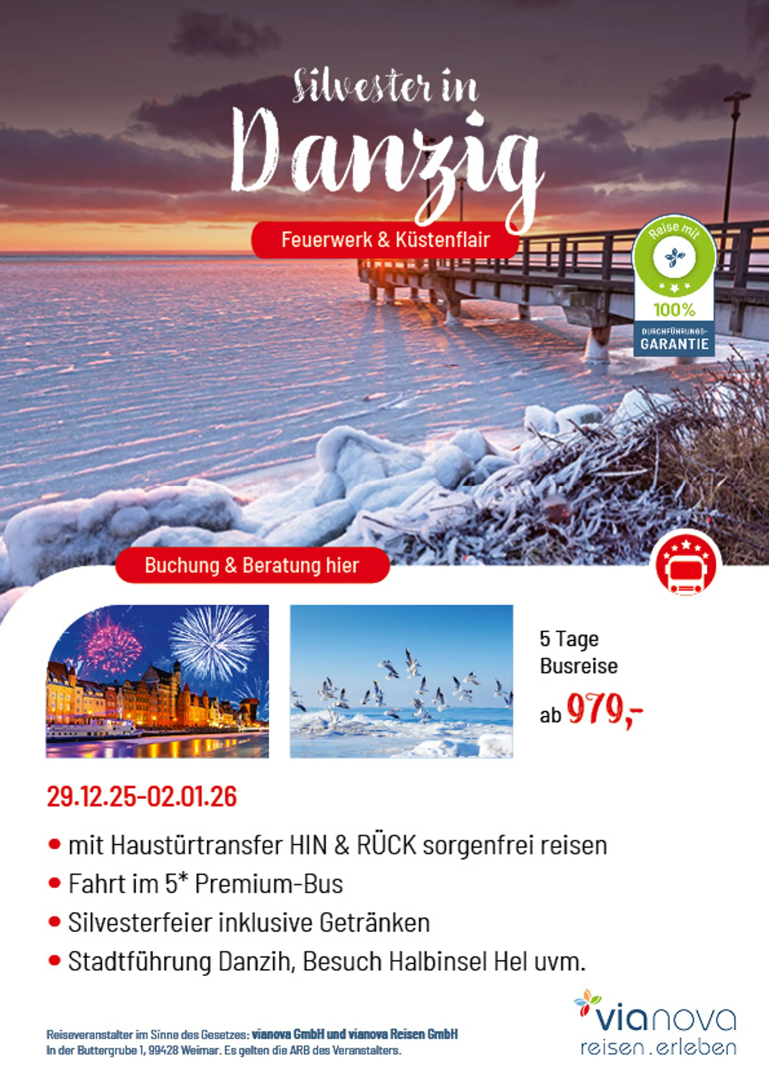 Silvester Danzig Schnee Eis Insel Hel