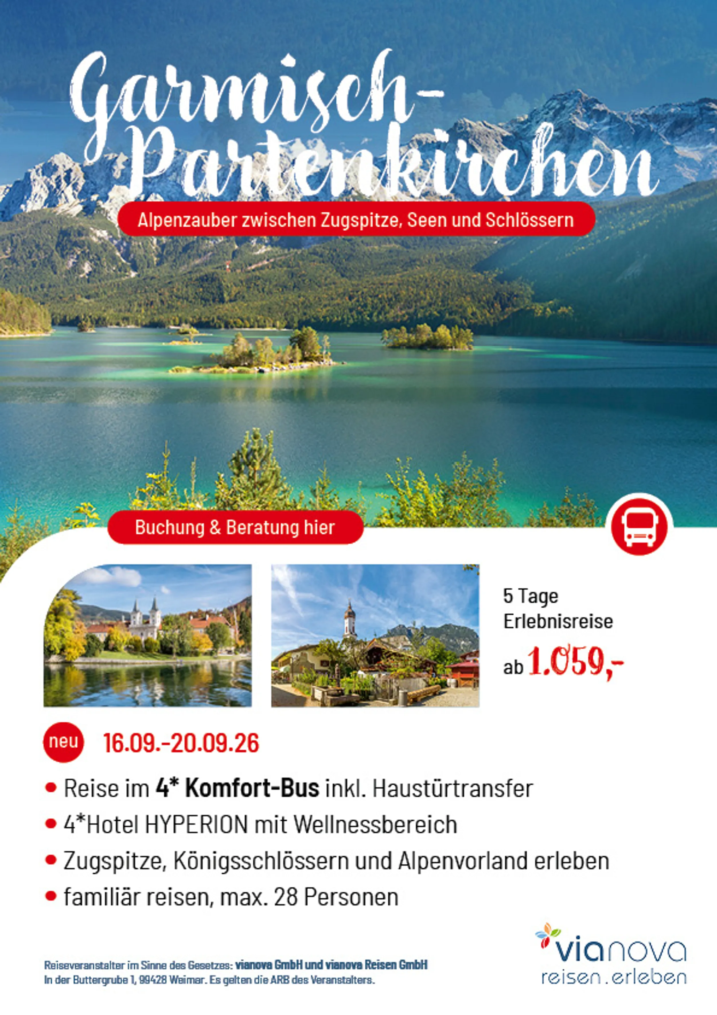 Garmisch Partenkirchen Herbst Flyer Eibsee, Garmisch und Tegernse Flyer Reise