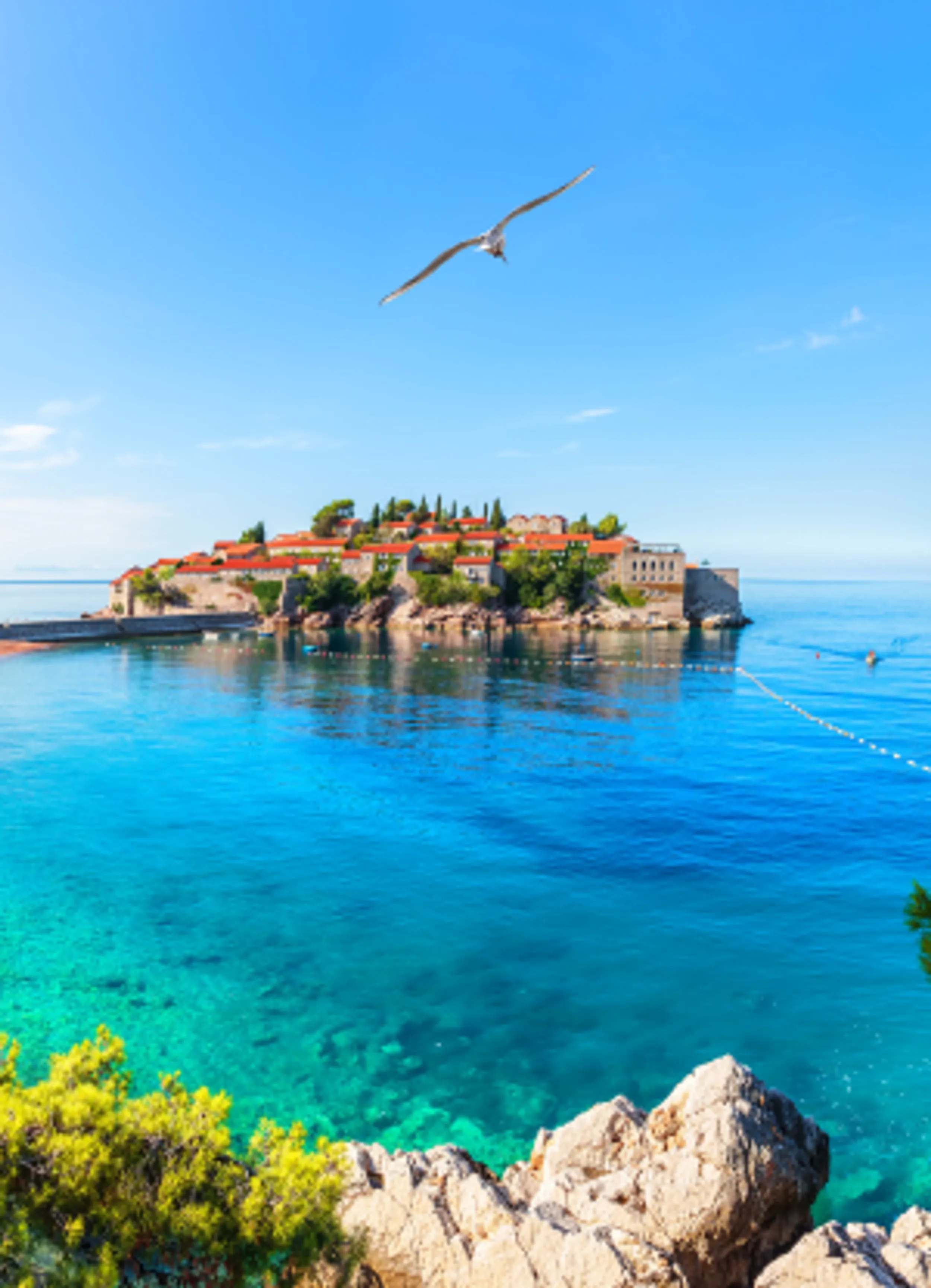Blick über Sveti Stefan