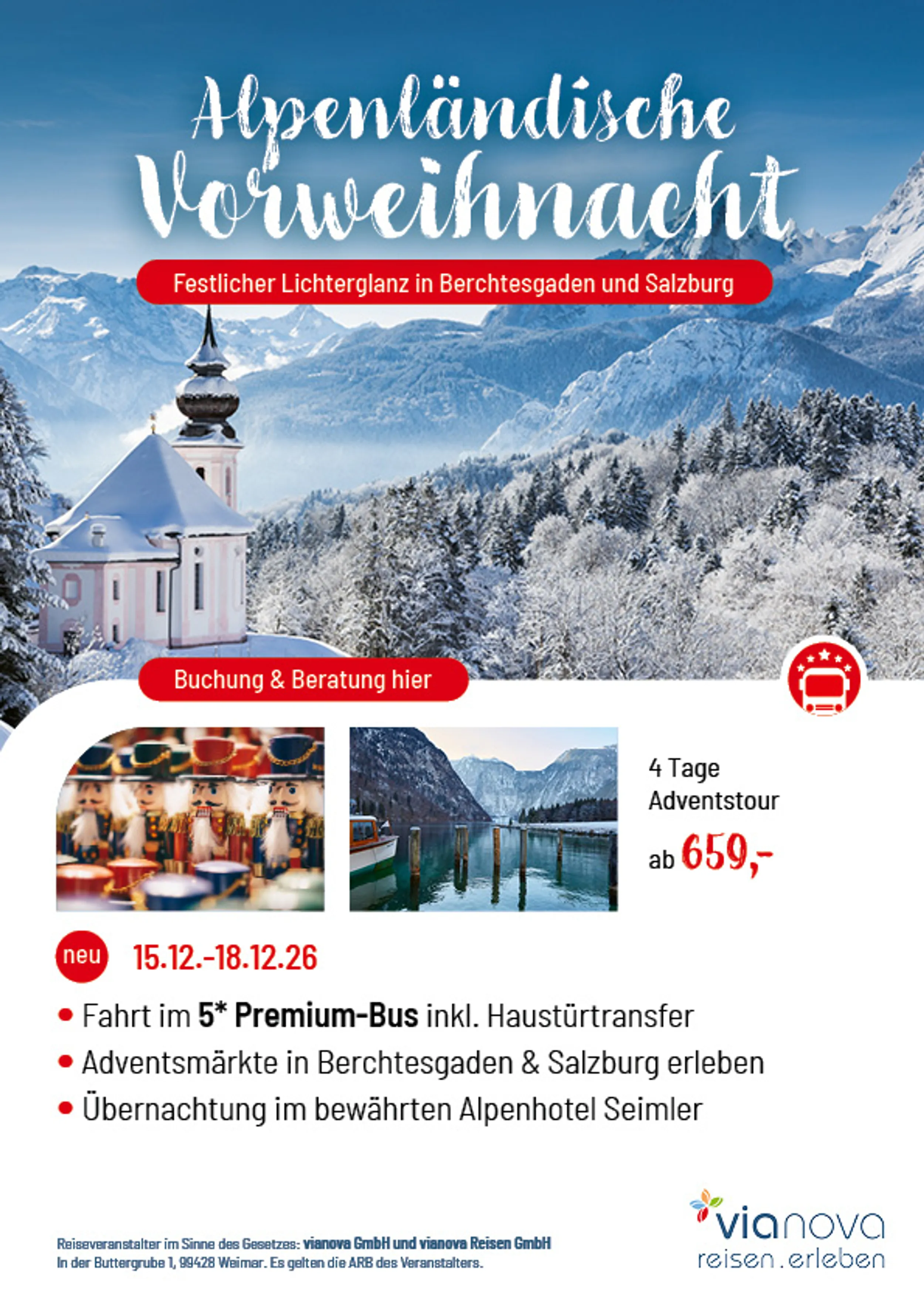 Kirche Winter Schnee Bayrische Alpen Nussknacker Weihnachten