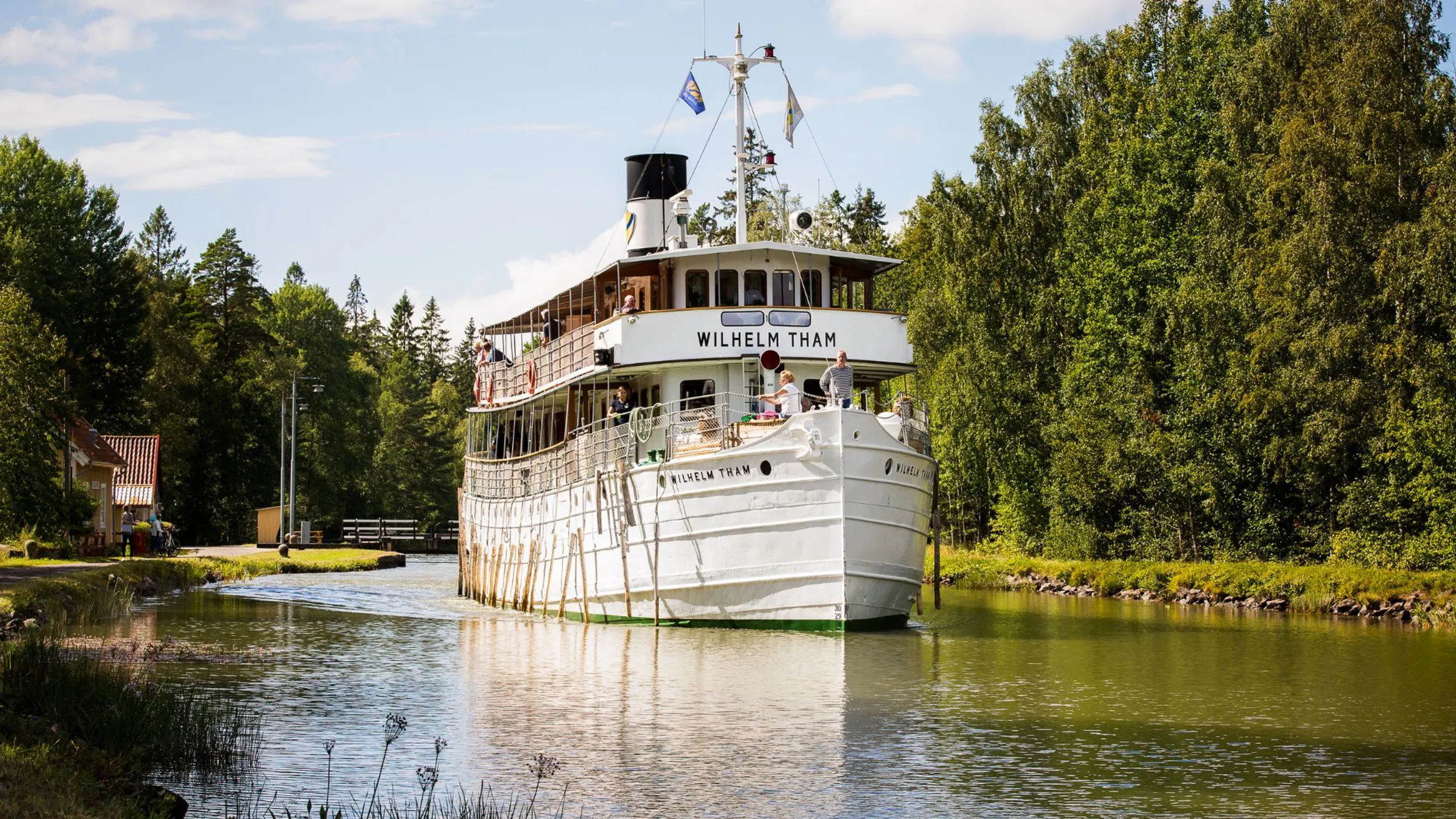 Außenansicht MS Wilhelm Tham Schiff auf Götakanal Außenansicht MS Wilhelm Tham Schiff auf Götakanal