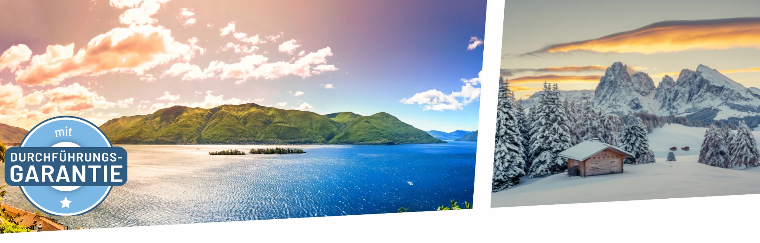 Reisen mit Durchführungsgarantie Button