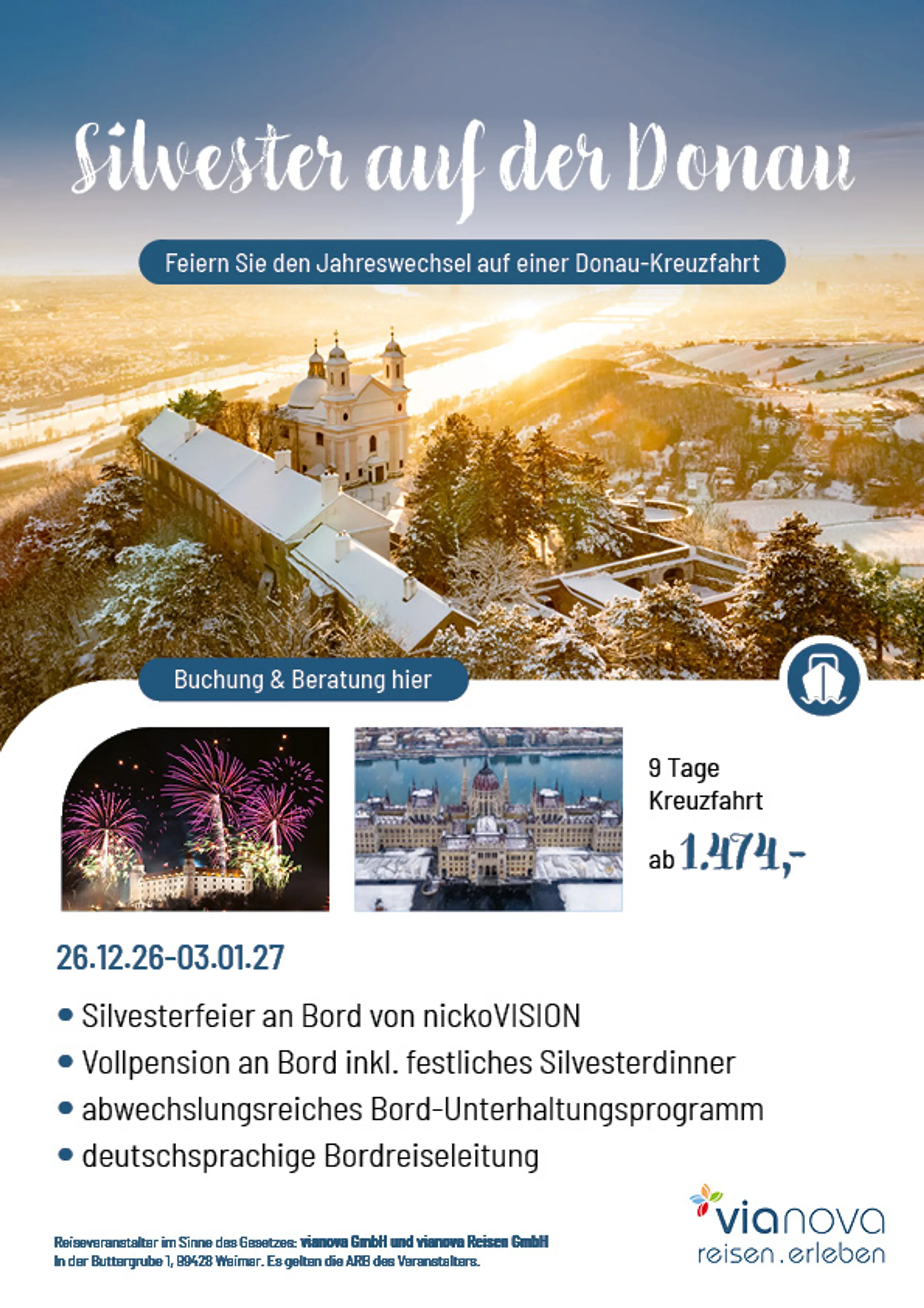 Silvester auf der Donau